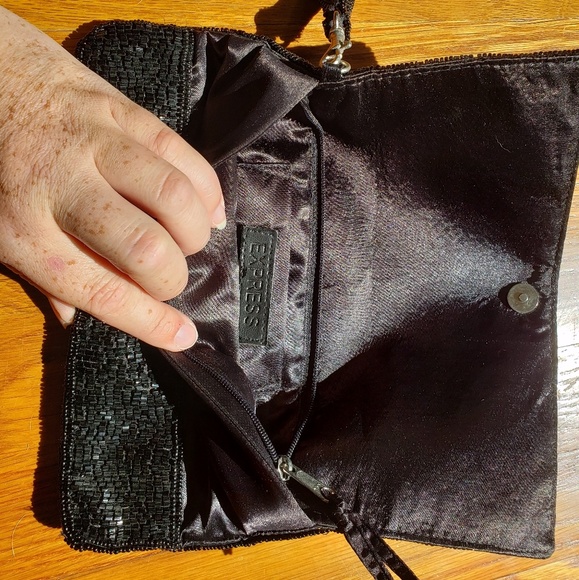 Express Beaded Black and Grey Clutch - Picture 3 of 7